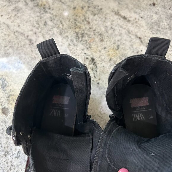 Zara | Disney Mickey Mouse Patent Leather‎ Combat Boots | SZ 34 (US Size 2) - Picture 8 of 13